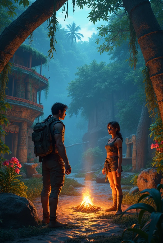 Lara and Max after escaping from the temple meet some inhabitants