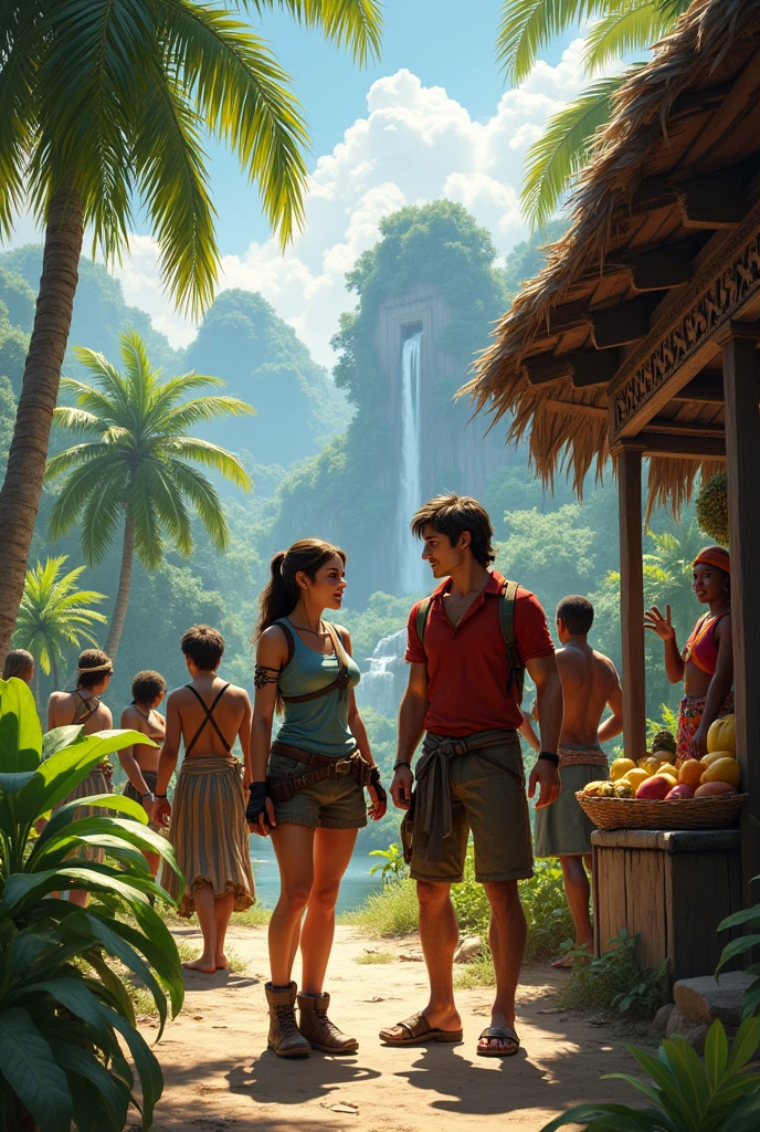 Lara and Max after escaping from the temple meet some inhabitants