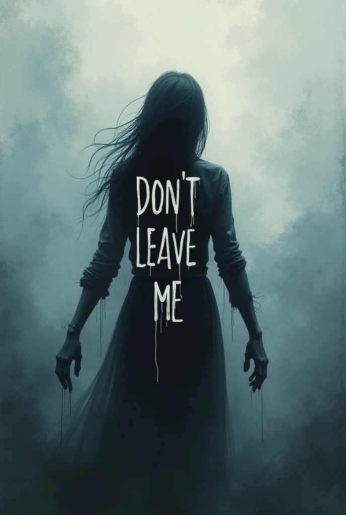 A written image "DON'T LEAVE ME" in black with background