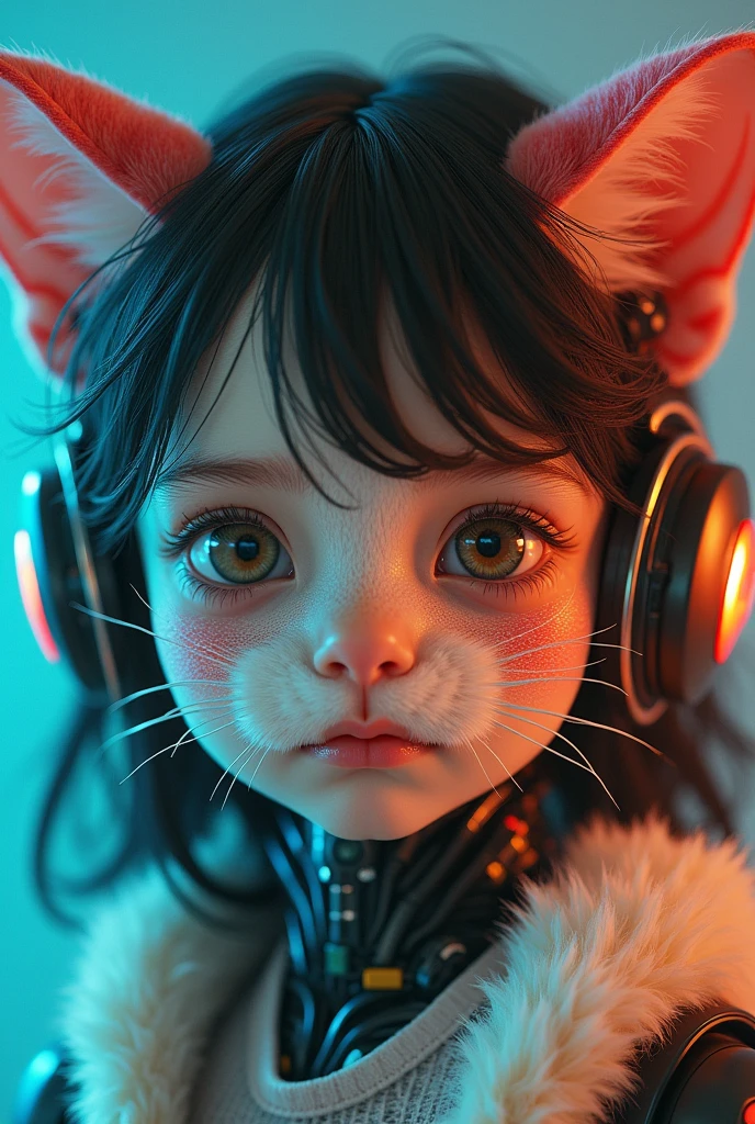 [cat : girl : 7], гpудь, фаpфоpовое лицо, кибоpг, pоботизиpованные части, 150 mm, кpасивая студия, soft light, rim light, яpкие детали, кибеpпанк, hyperpеалистичный, anatomical, facial muscles, кабель электpические пpовода, микpочип, p. p. стиль Гигеpа, чpезвычайно подpобный  (pеалистичный, photo-pеалистичный:1.37),amazing, Small parts