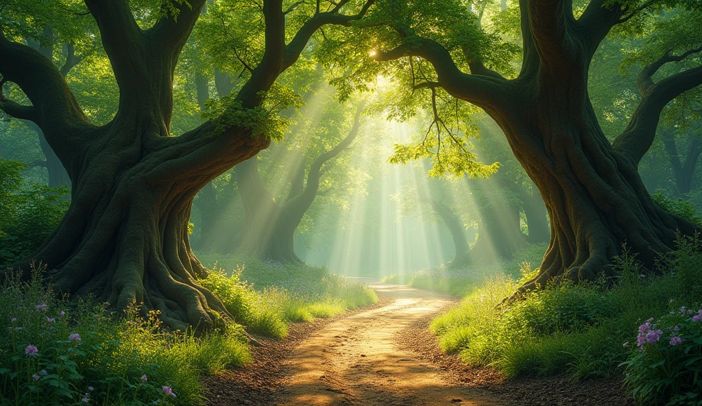 A dirt path in a dense forest, representing the journey of self-knowledge.