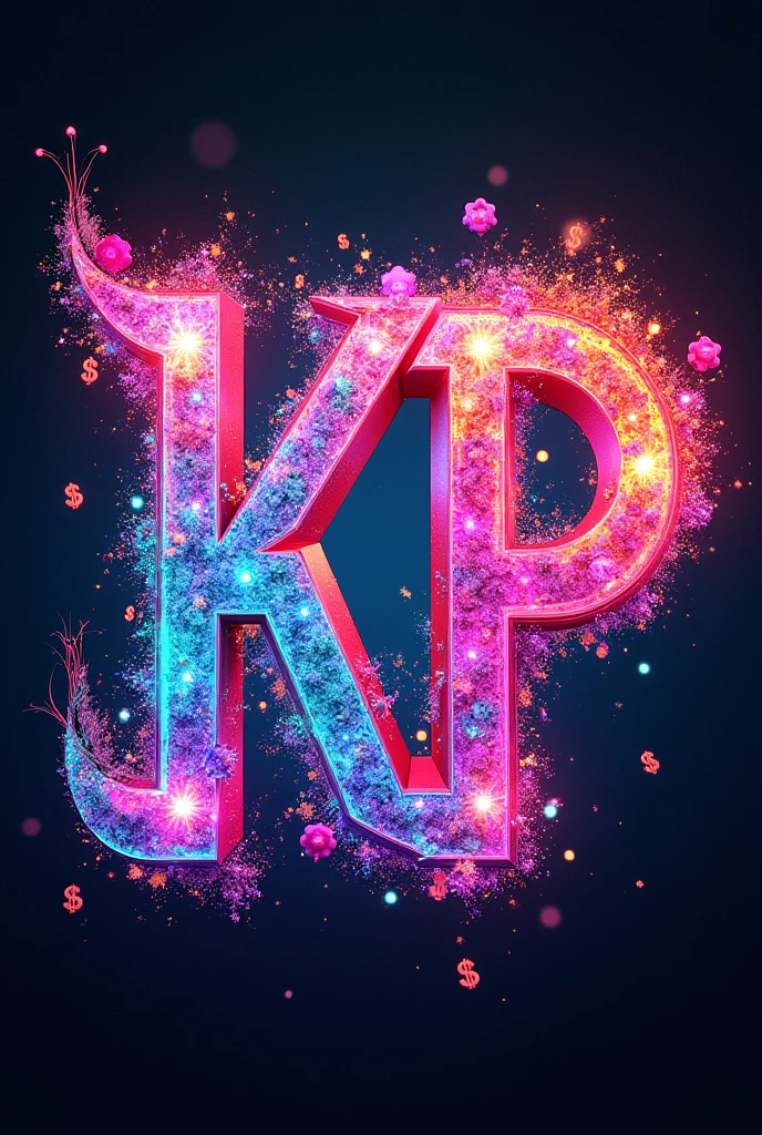 Blackpink Logo , but intertwines the letters more, and make it more colorful and more creative, With money