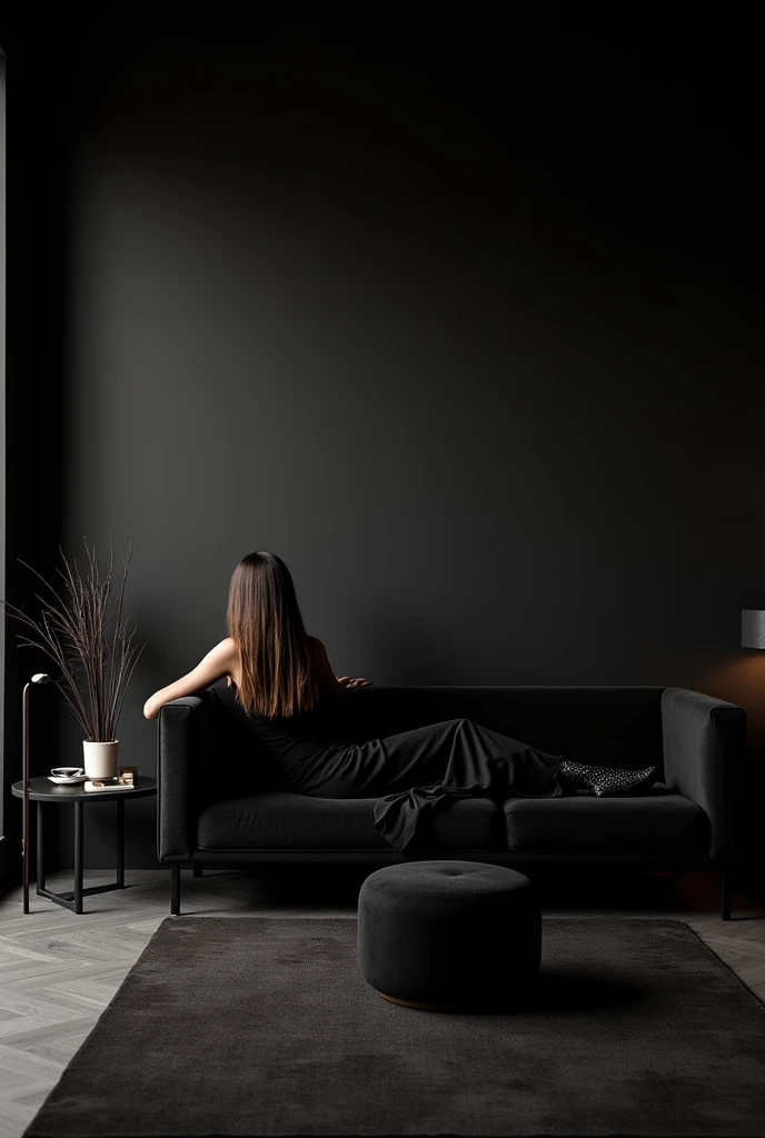 A chic black room