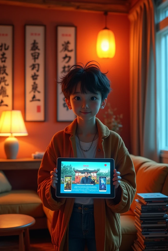 I have a project (front-end) the focus is to recommend films according to the user's profile, that he will answer the questions on the website. however, the recommendation will be only Asian films (Japan, South Korea and China). Given this theme, the name of the project was: Cine Nihon Han Hua (relating the three countries). Could you generate an image that represents this context??