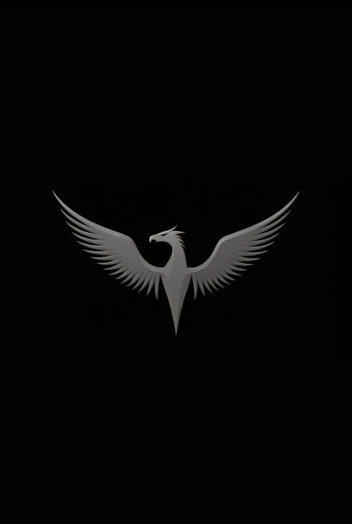generate a logo I want it to be about a mythological animal hippogriff and have a black background and a white logo, make it minimalist, a flat logo, sin relieves