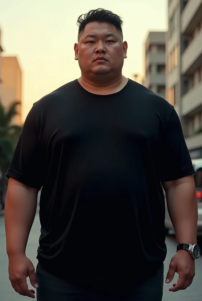 My body was corpulent, I was wearing a black t-shirt that left my neck free, clavicle and arms, which were large enough to be covered with at least 4 hands, My pecs were big and my shoulders were broad, My flat abdomen with my back in an inverted triangle with marked muscles. My eyes were slanted in dragon style, my thin cheeks and my marked jaw, My tall, thin nose meets my plump lips, My pale skin but with lips. pink and reddish not to mention that it was 1.98 cm
