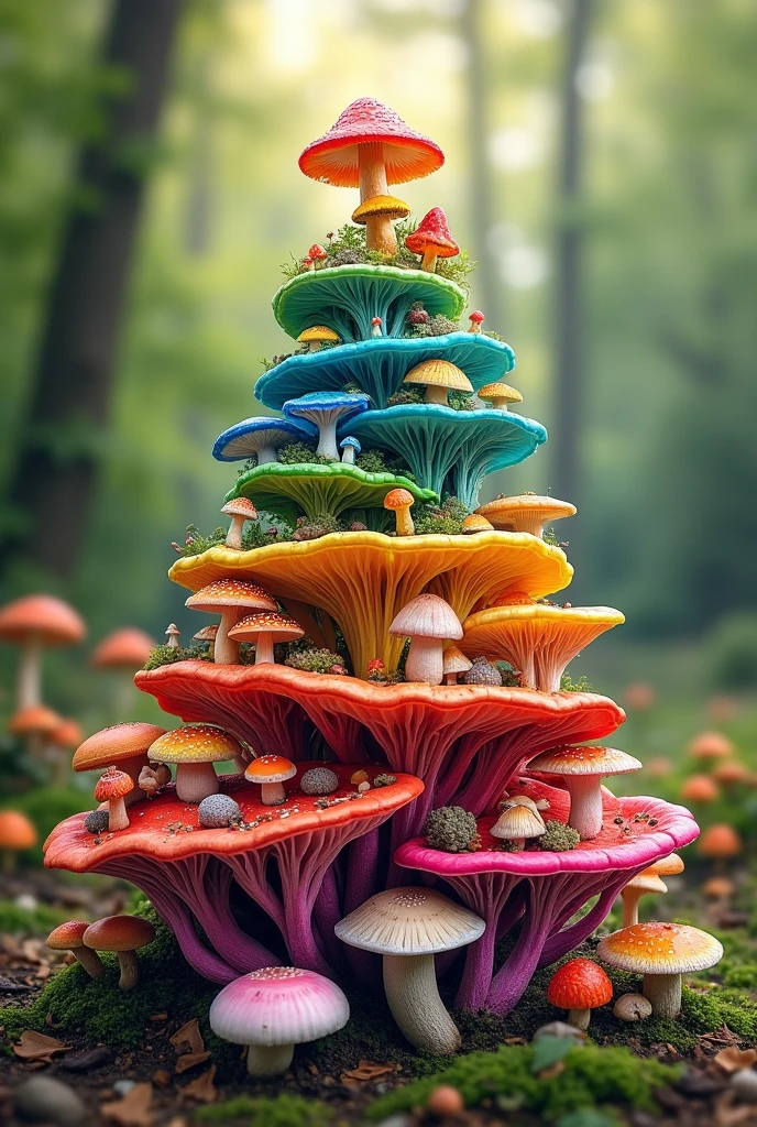 taxonomic classification pyramid of fungi with colors