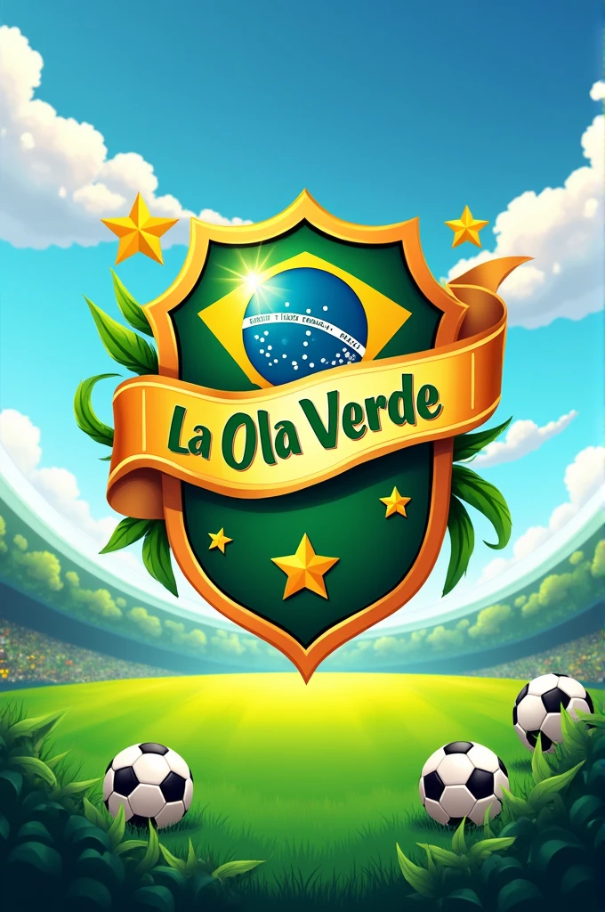 Brazilian football team crest but it says la ola verde in inside