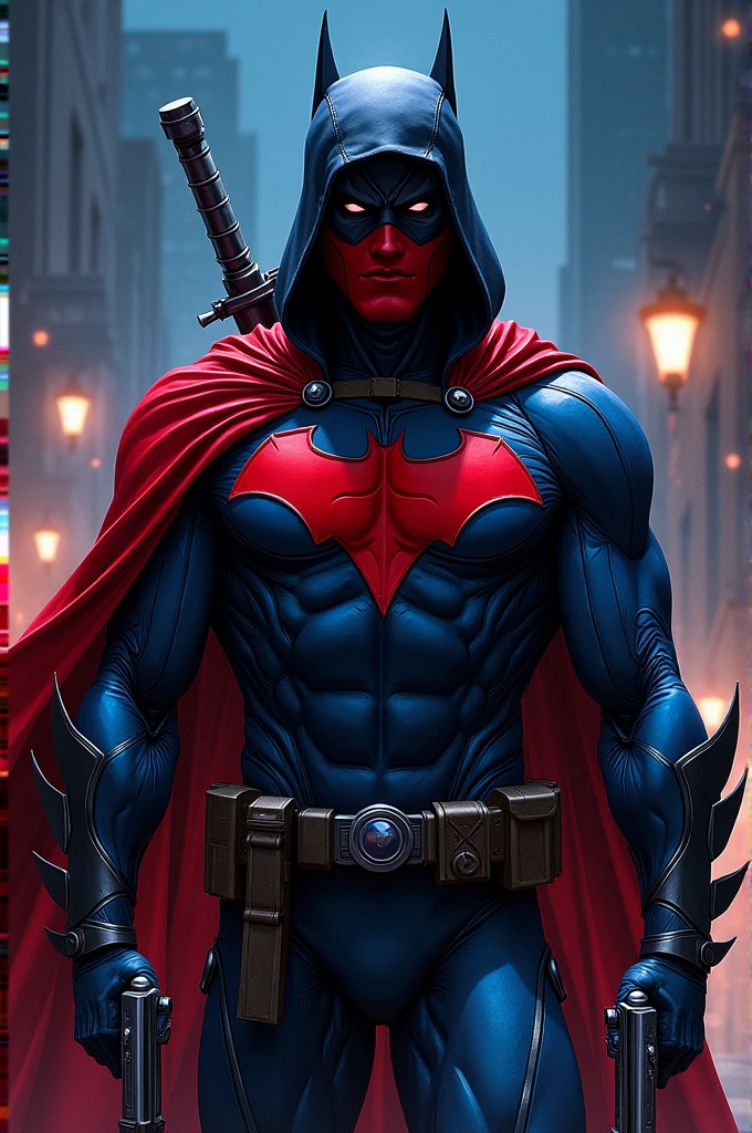 Combina a Nightwing y a red hood de DC comics