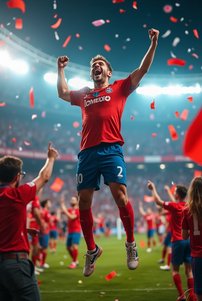 a football fan celebrating