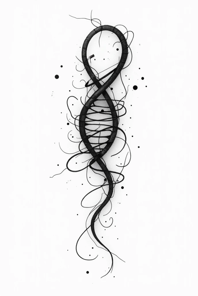 create a black minimalist cell mitochondria tattoo, where the mitochondrial matrix inside forms the word mother.
