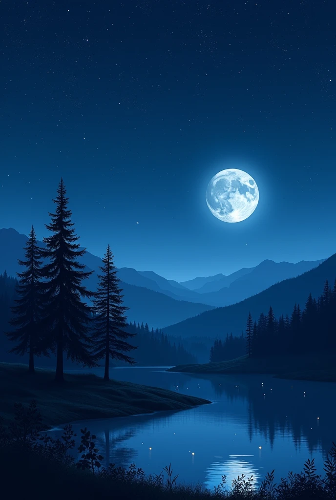 Create a night landscape