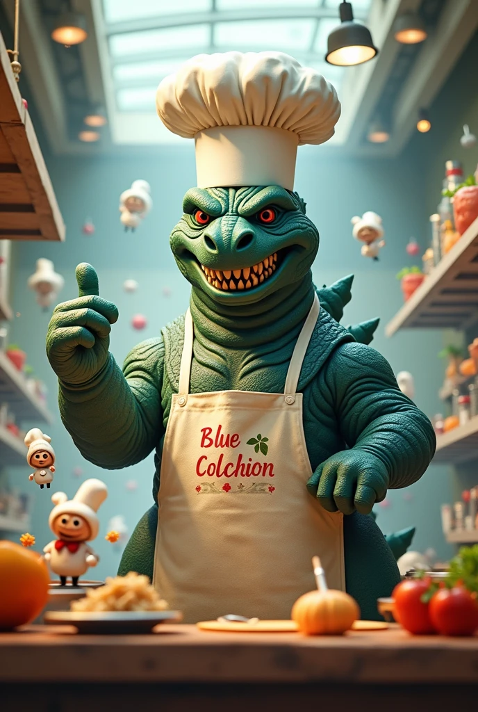 Godzilla chef giving thumbs up