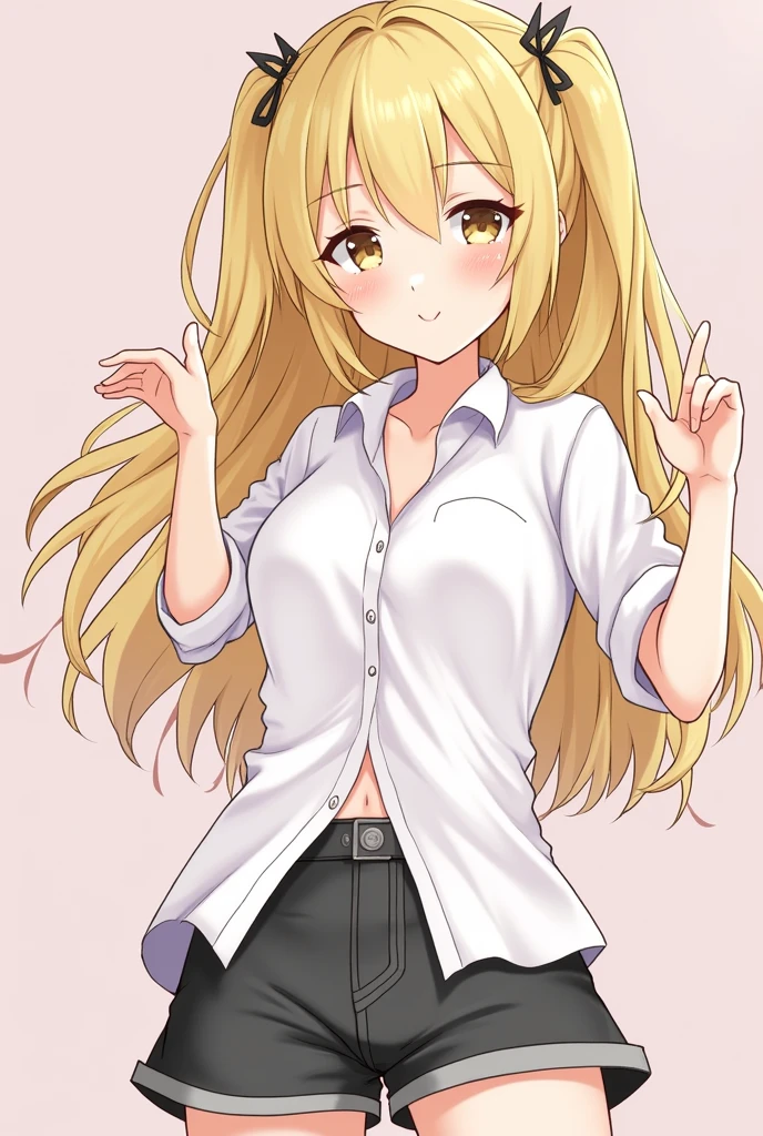 (detailed) (high quality) (High resolution) (Anime Style)  Girl, Blonde, young, bold, sexy, Wear a shirt, No pants, No pants, Excited, teasing, teasing a teen shnocent boy, shy, Excited, Junior, Bulging penis, shy, blush, Excited, NSFW