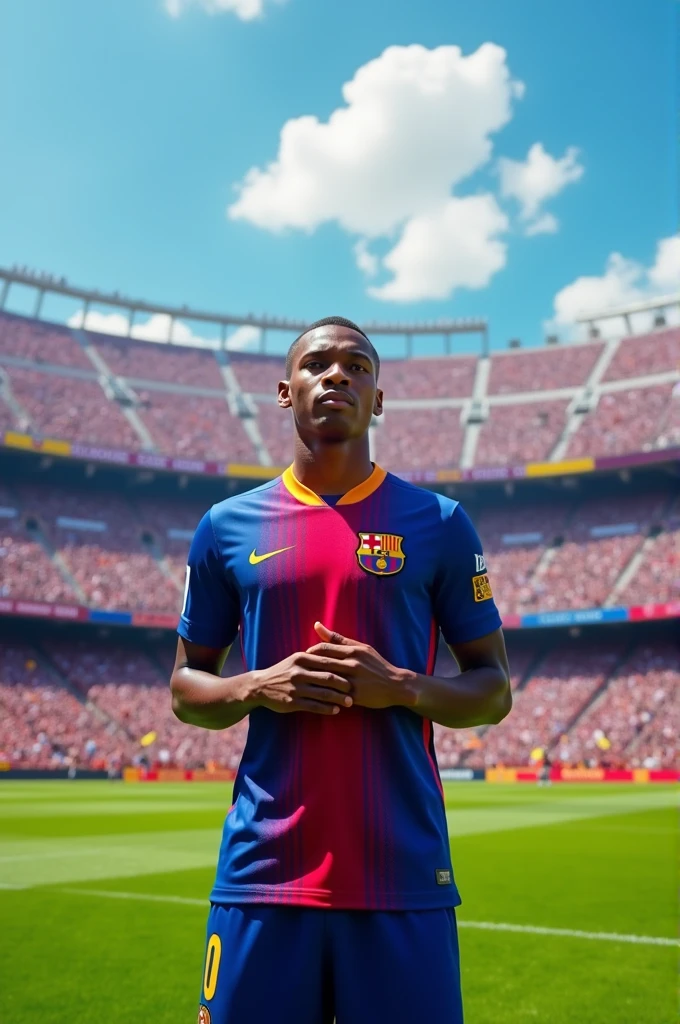 Mbappe in FC Barcelona with the shirt