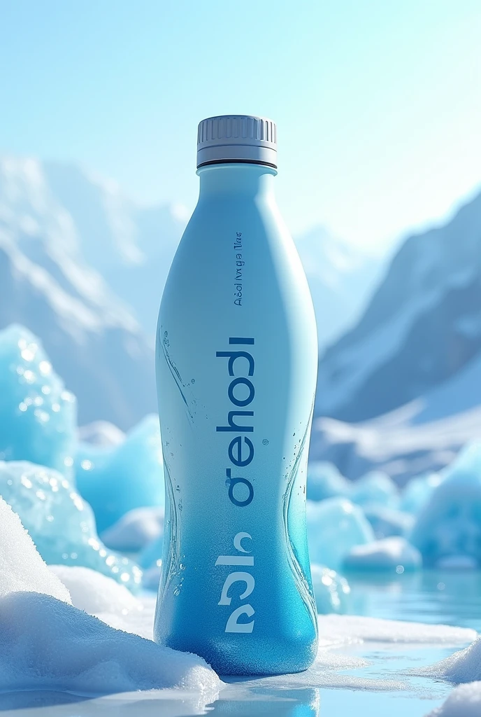 Make a water bottle design and labeling but unique and audience eye catching on "icedrop" Make image not blurr
