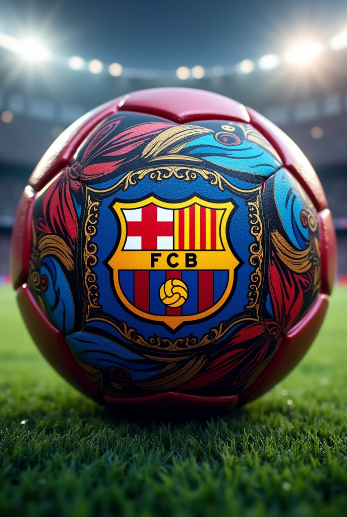 A football shield that says Chambi United that looks like Fc Barcelona that is circular