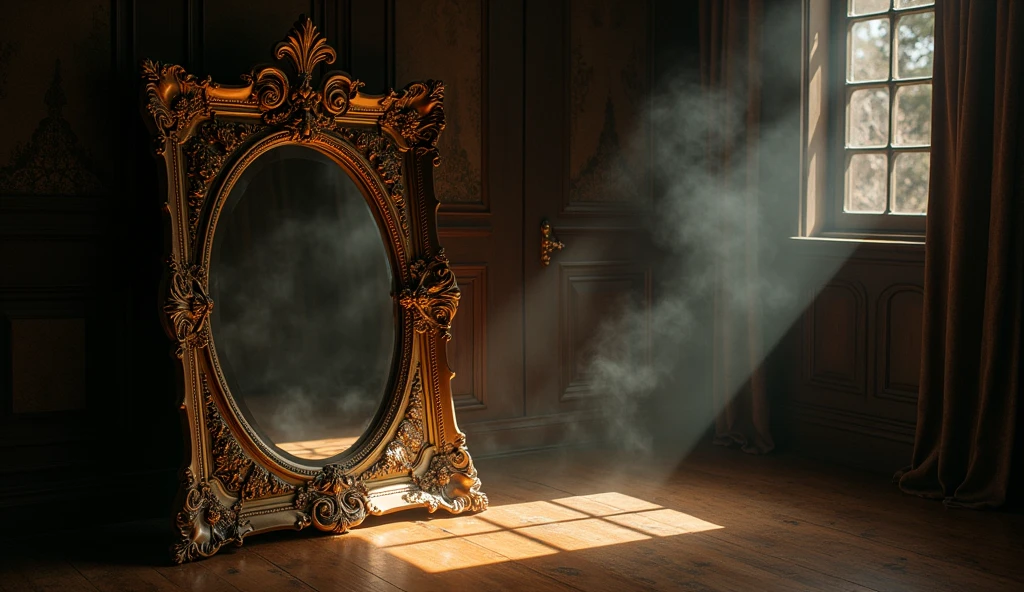 Two mirrors facing each other, creating infinite reflections, suggesting the complexity of transference in psychoanalysis.