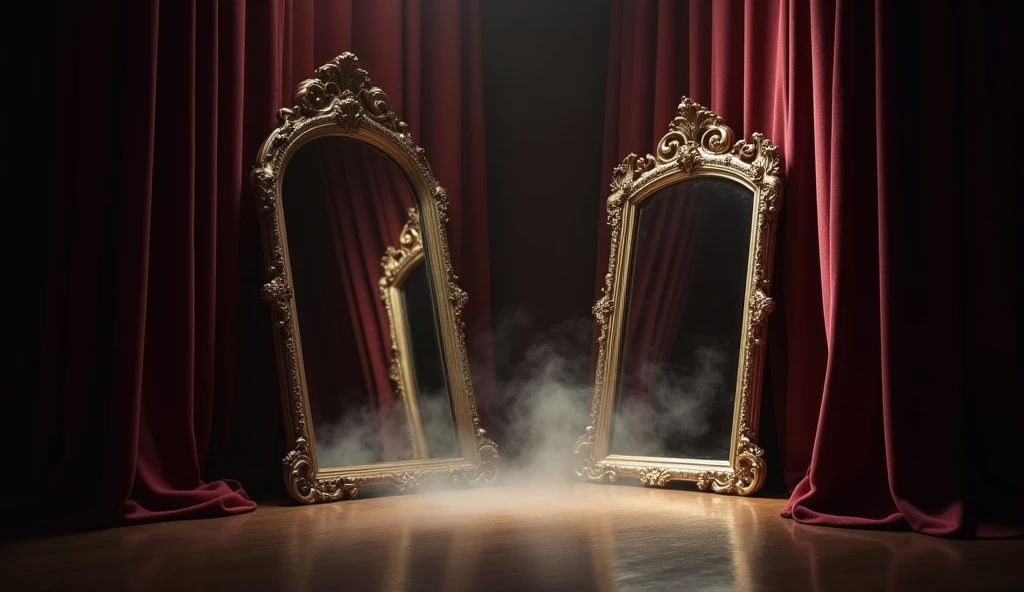 Two mirrors facing each other, creating infinite reflections, suggesting the complexity of transference in psychoanalysis.