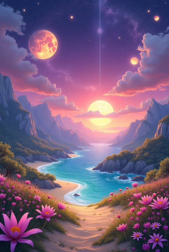 In a far corner of the universe, beyond the known nebulae and constellations, There is a planet called Leisure. This planet is an idyllic refuge where rest, Fun and creativity are the pillars of society. In leisure, The inhabitants have perfected the art of living fully, focusing on balance, well-being and joy.
Leisure is a world of varied and beautiful landscapes, with vast fields of flowers that change color with the seasons, Bright sandy beaches under a purple sky, and crystal mountains that reflect the light of its three moons. The days in Ocio are long and peaceful, with a mild climate that invites relaxation and recreation.