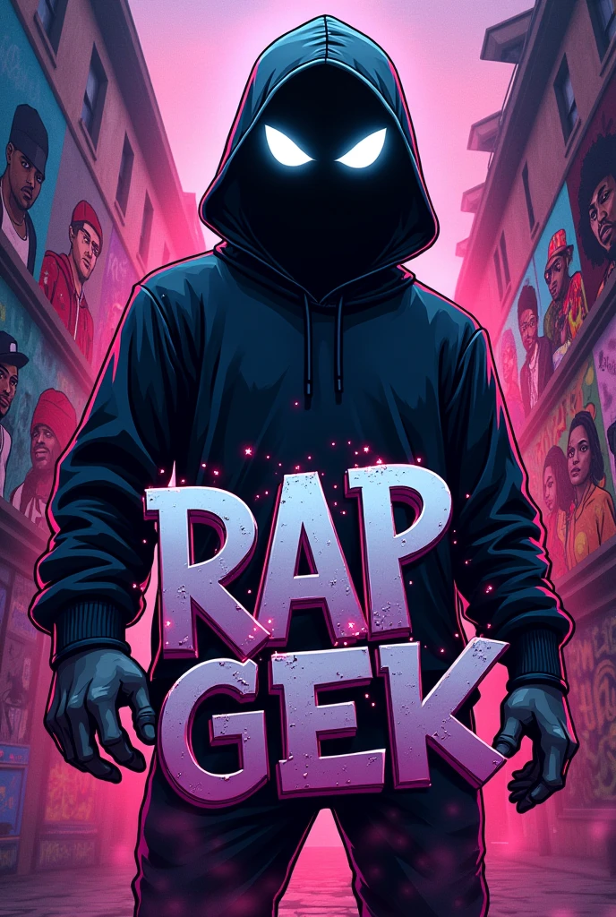 Faça uma arte do Herobrine de frente uma Thumbnail de rap geek