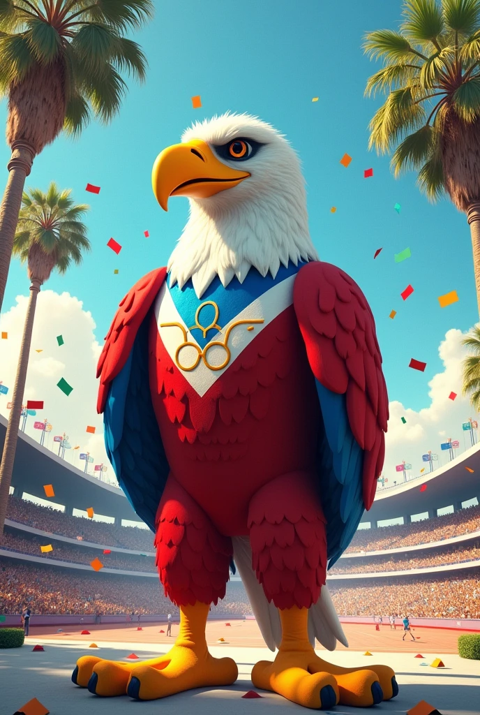 create a time image of the 1984 olympics mascot