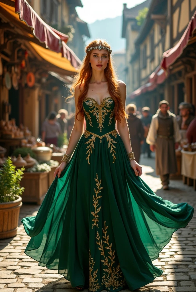 A full-body medieval woman 