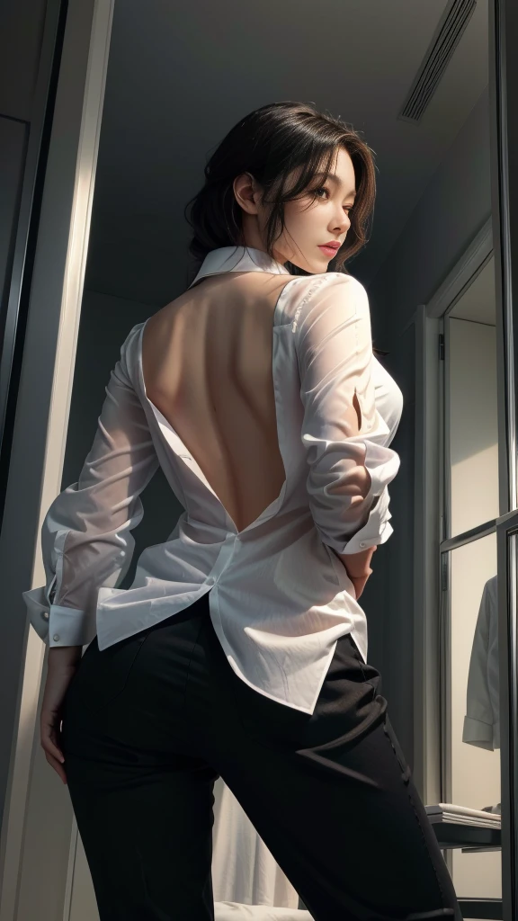 ((highest quality、High precision depiction、(NSFW、((camel toe))、highest quality、masterpiece、Super high resolution、8K、highest quality、Photographed from the side and back of the detailed body、embarrassing)、16 year old girl、very beautiful shape、her small and beautiful style、I can see your beautiful breasts、Detailed nipple depiction、beautiful slender girl、Beautiful little aseautiful girl with straight medium length cut hair、straight haircut、black straight hair、Lower body naked:1.8)、(Showing off her beautiful breasts through a short-sleeved white shirt pulled down to her stomach.:1.8)、naked girl photoshoot、(((((Full nude shooting)))))、dark concrete space、Downlight photography、dark space with gray walls、股間からのnaked shot、naked girl photoshoot、(((((Full nude shooting)))))、dark concrete space、Downlight photography、dark space with gray walls、naked shot、make a disgusted face、I'm about to cry、(((((male forcibly inserts his genitals into a girl from behind)))))、((((male'Girl's genitals are forcibly penetrated'woman having genitals from behind)))))、my crotch is wet、