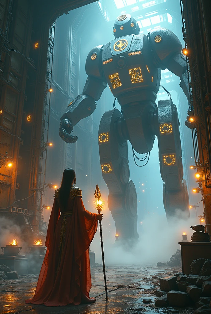 (photorealism:1.2), robot factory, dungeons and dragons, magic the gathering