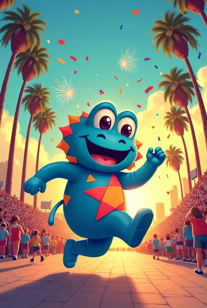 create a time image of the 1984 olympics mascot