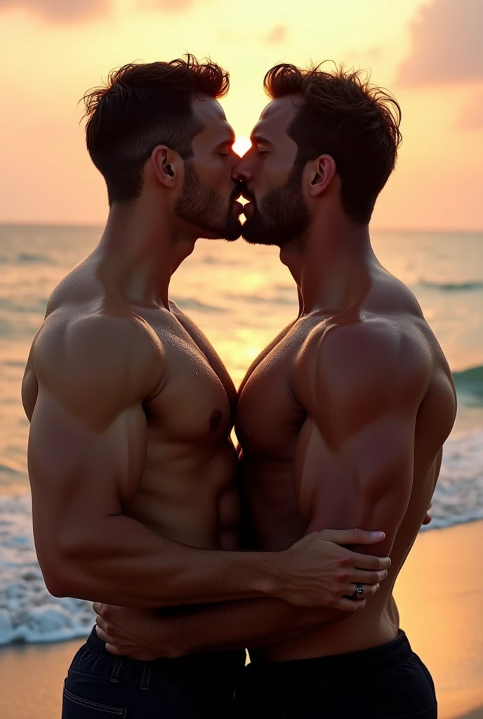 Shirtless Tongue Kiss Showing Off Muscles From Tom Holland and Chris Hemsworth