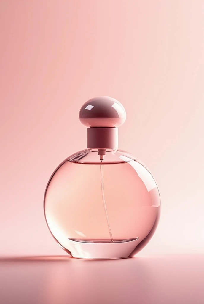 (photorealism:1.2), A small round perfume bottle, no label, pink color, no background