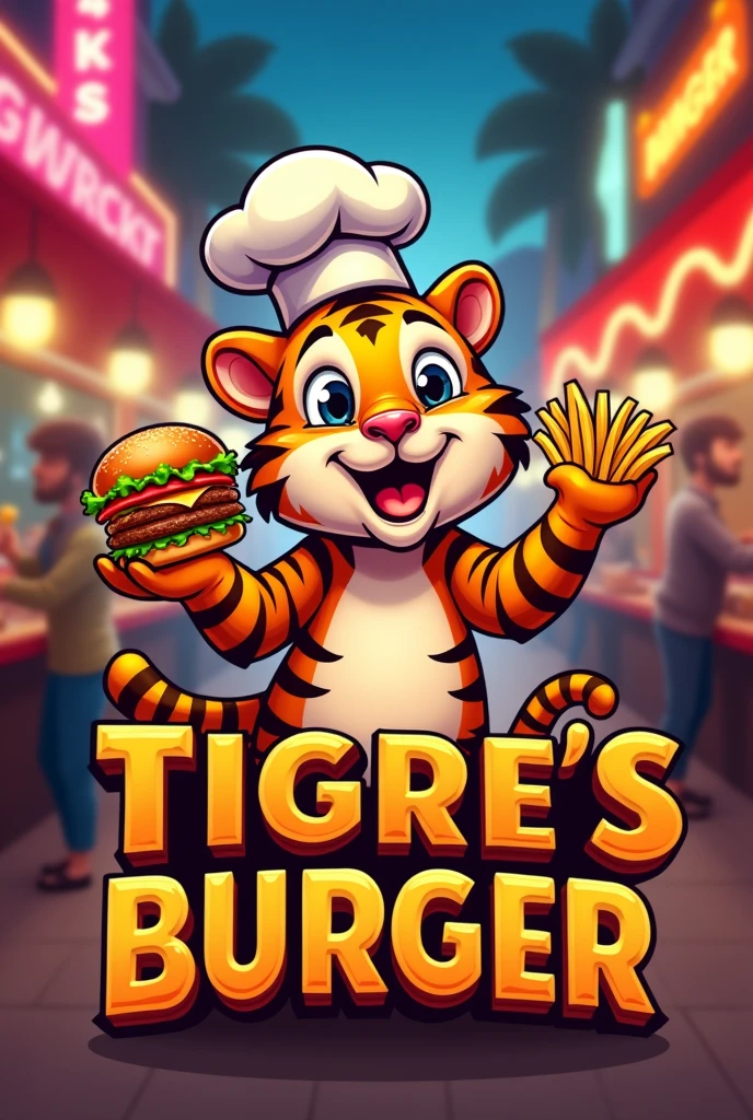 I created a logo for a snack bar in Portuguese called Tigre&#39;s Burguer