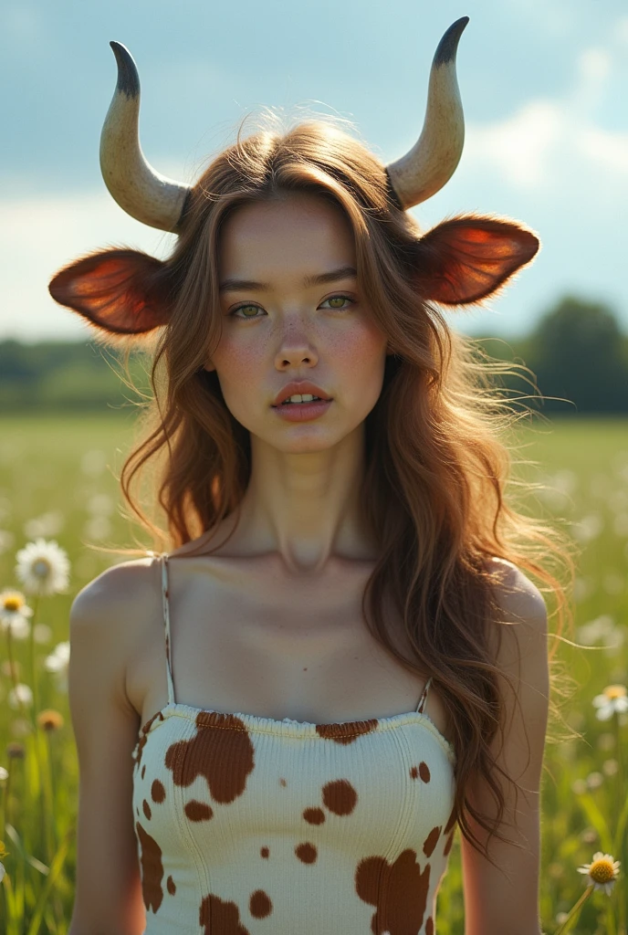 Woman combined with a cow
