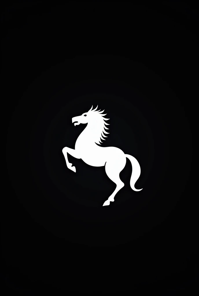generate a logo I want it to be about a mythological animal hippogriff and have a black background and a white logo, make it minimalist, a flat logo, sin relieves, whole color