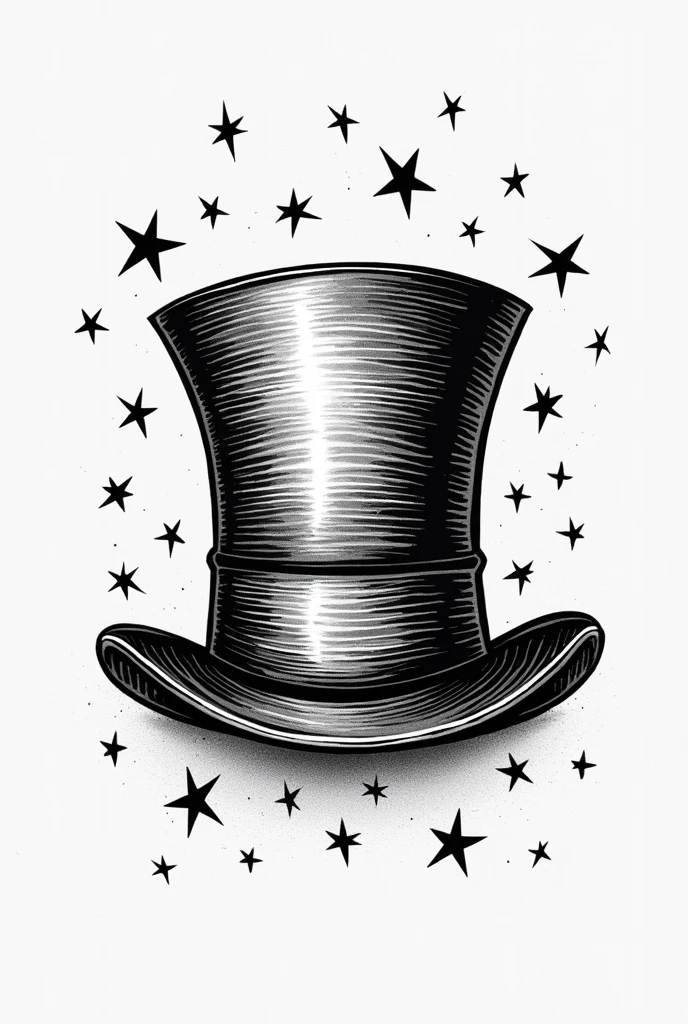uncle sam's top hat in black and white dashed lines
