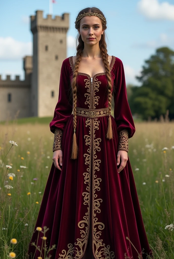 A full-body medieval woman