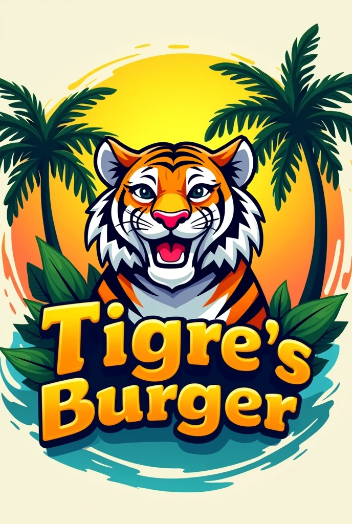 I created a logo for a snack bar in Portuguese with the name Tigre's Burguer