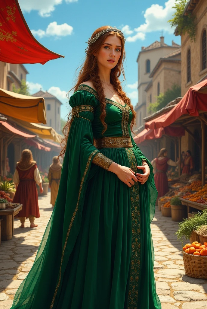 A full-body medieval woman