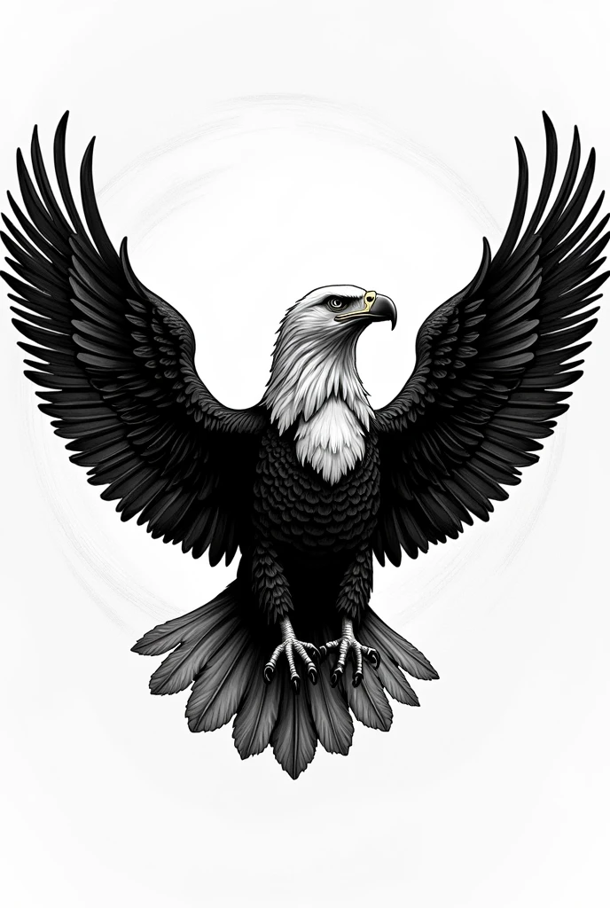 create a black and white dashed uncle sam eagle image