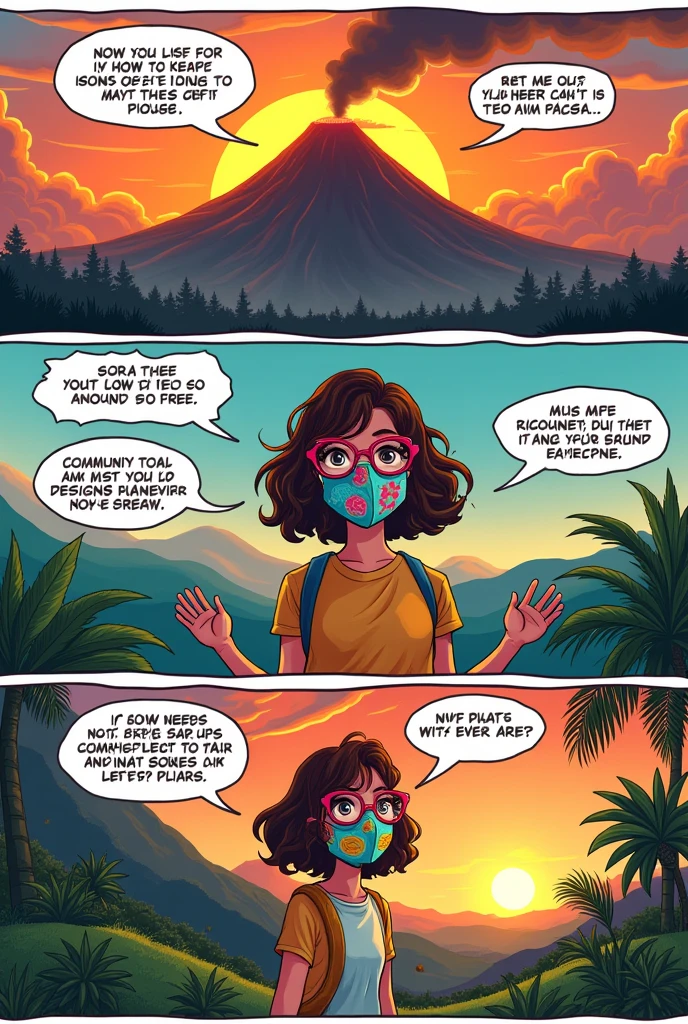 create a short comics strip on Ways to protect yourself from Taal Volcanic Smog.