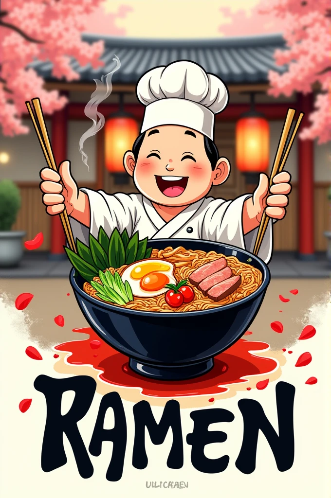Ramen and soup selling business logo 