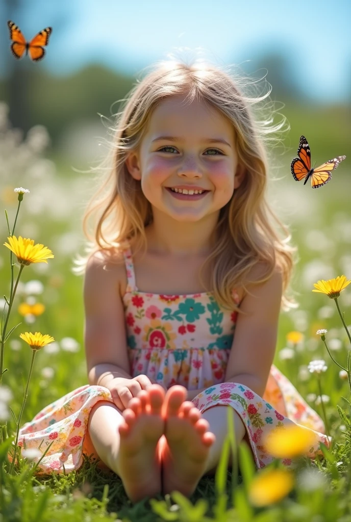 White nail polish feet beautiful young girl kid