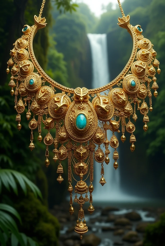 a necklace inspired by the Tairona culture made of gold
