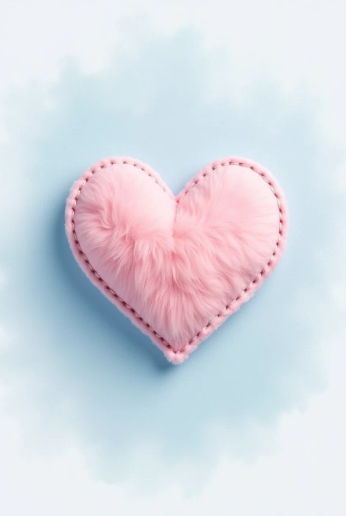 heart logo, pink and blue, cute, fluffy
