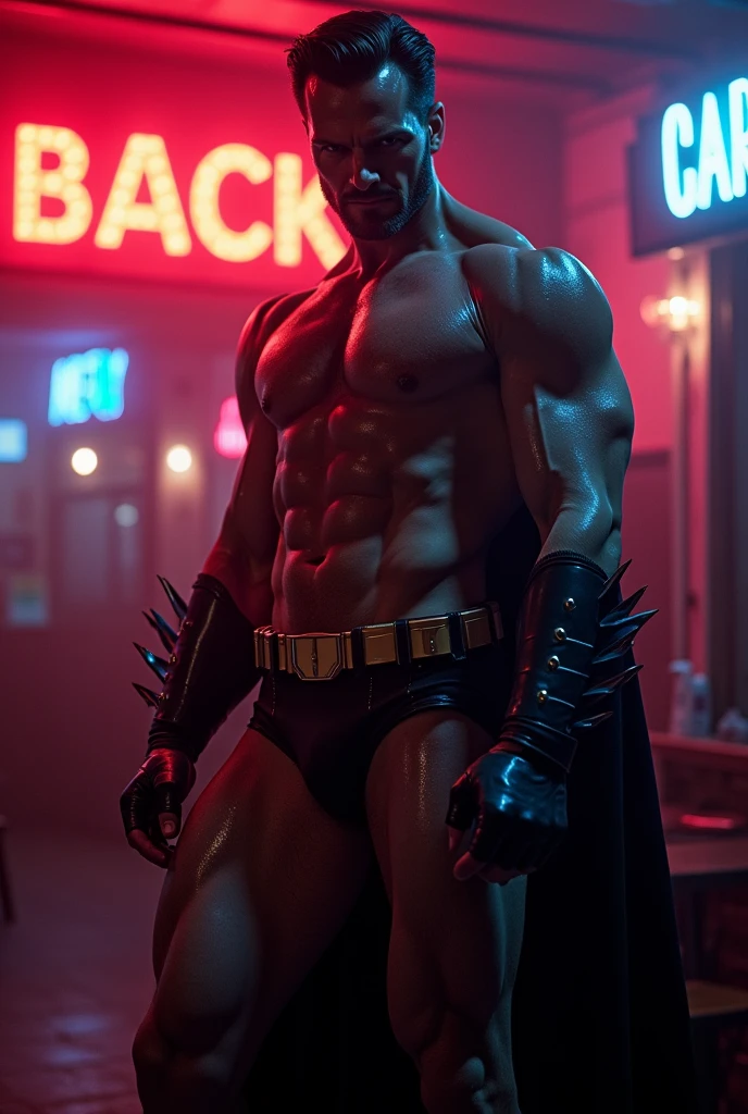 Bruce wayne in a strip club muscular guy dancing, he is big and muscular, nude, penis, detailed penis, sweaty body, dancing, wet body, sensual dance, slicked back hair, comic style, bulge, big bulge, sweaty, wet underwear, detailed face, detailed body, hyper detailed , 8k, highly detailed and intricate details, dramatic composition, as illustrated in top cow comics, comics sandman, vertigo comics,