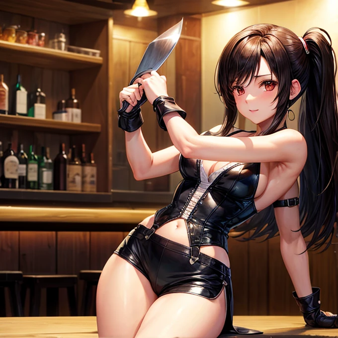 Working in a bar at night、Tifa Lockhart High leg cut outfit