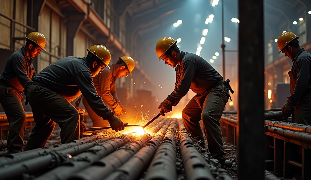 A multi labour working of iron 