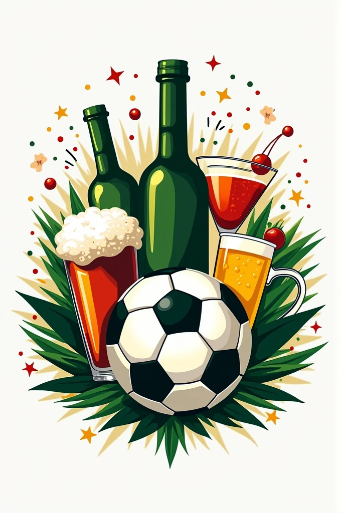 Logo for a football team called joga crudinho. The logo must include a ball and alcoholic beverages.
