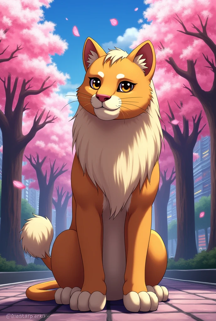 beautiful, furry, anthropomorphic lioness, beastars anime style
